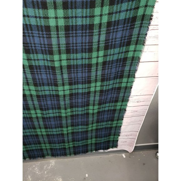 Modality green plaid tartan blanket scarf 48x48‎ oversized boho - Picture 5 of 10
